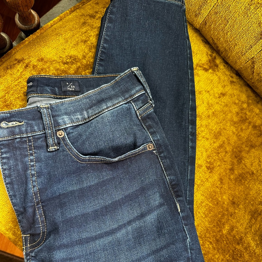 Lucky brand high rise ankle skinny jeans dark wash Bridgette cut. Like new!